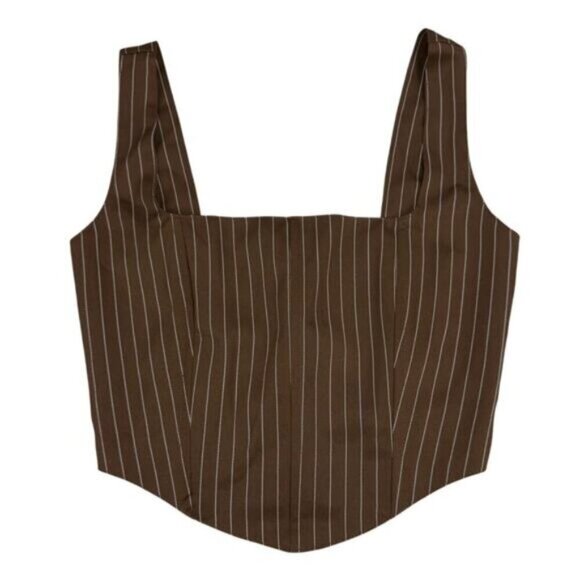 Peppermayo Exclusive Talula Pinstripe Bustier Chocolate Size 2 - Picture 7 of 10